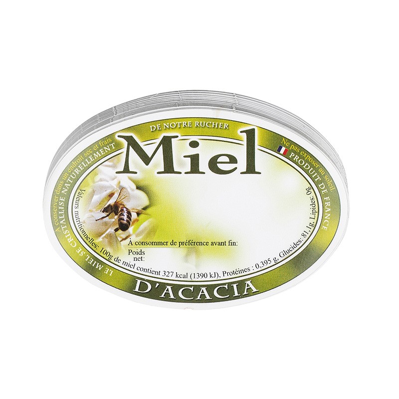 Etiquette ovale miel acacia - Obee Shop